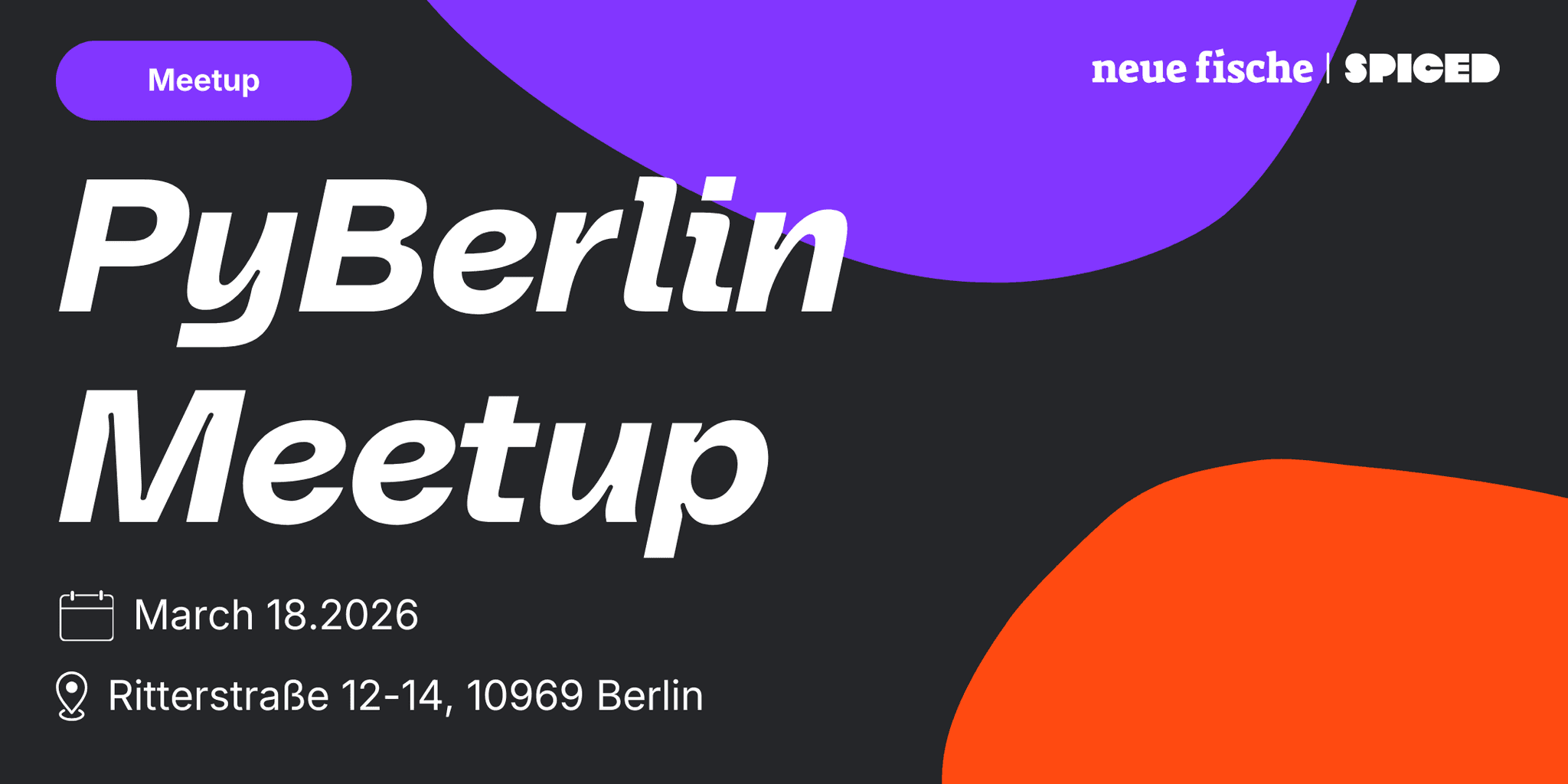Logo and information of the PyBerlin Meetup event