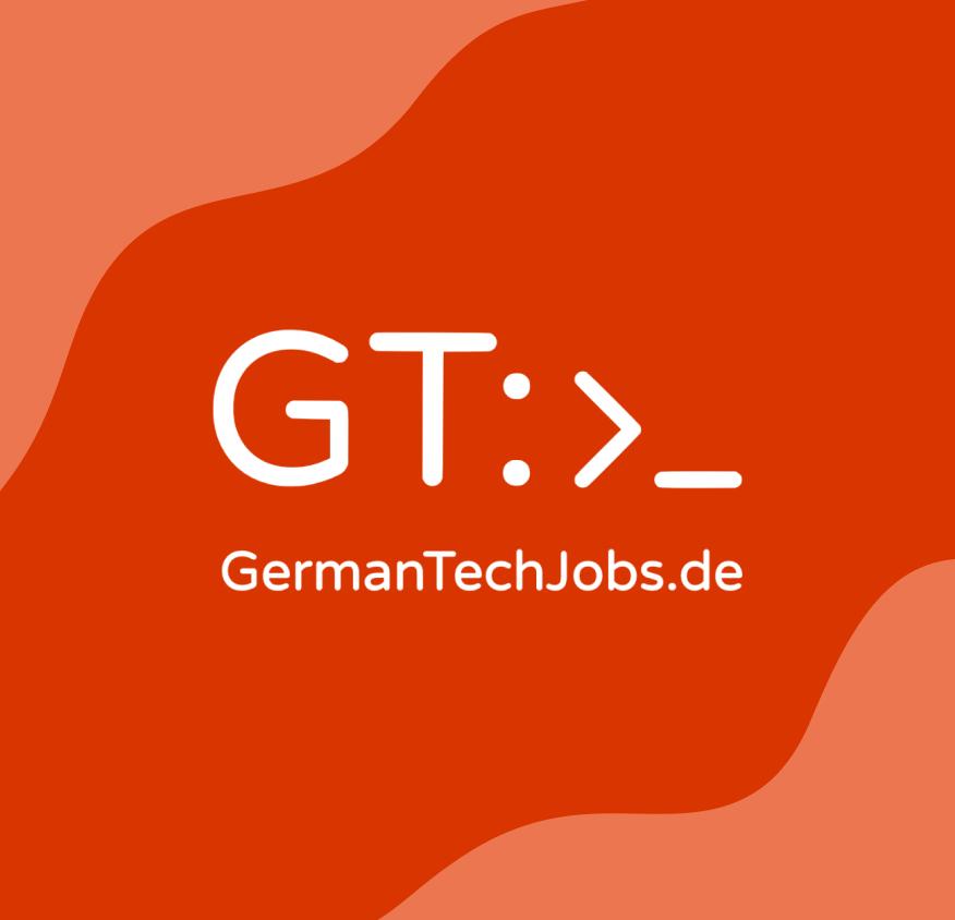 Logo von GermanTechJobs.de mit weißem Text auf orangefarbenem Hintergrund